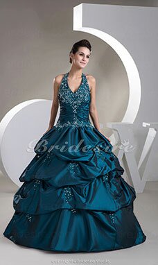 Robe de bal Dos nu Longueur ras du sol Sans manches Taffetas Robe de Quinceanera