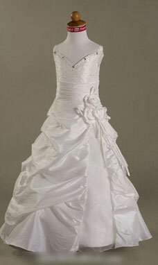 Robe de bal Spaghetti Avec bretelles Longueur ras du sol Taffetas Organza Robes de Fille de cortège