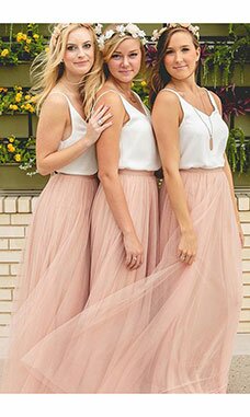 A-line Col en V Sans manches Tulle Robe Demoiselle d'Honneur